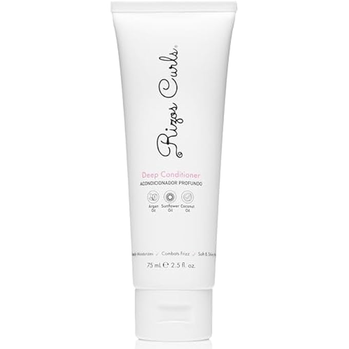 Rizos Curls TRAVEL DEEP CONDITIONER, STRENGTHENS & MOISTURIZES HAIR WHILE CONTROLLING FRIZZ, ADD SOFTNESS AND MANAGEABILITY WITH COCONUT OIL, SUNFLOWER OIL & SHEA BUTTER, 2.5 OZ - Image 1